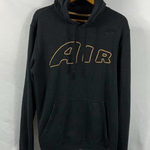 Rare! NIKE AIR UPTEMPO HOODIE JACKET Sportswear Pullover Mens Large Black Gold